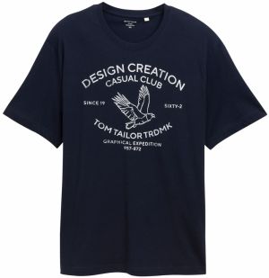 TOM TAILOR Men + Tričko  tmavomodrá / biela