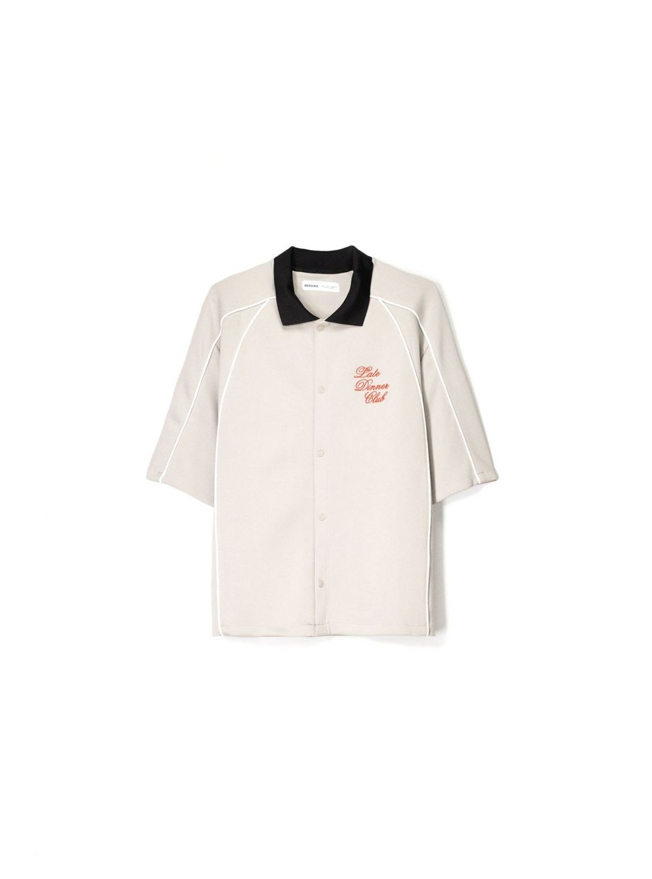 Bershka Košeľa  sivobéžová / červená / čierna / biela