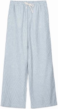 Bershka Nohavice  námornícka modrá / biela