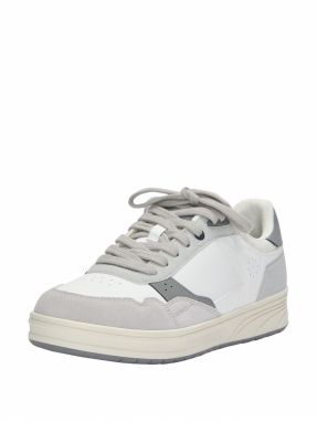 Pull&Bear Nízke tenisky  sivá / tmavosivá / biela