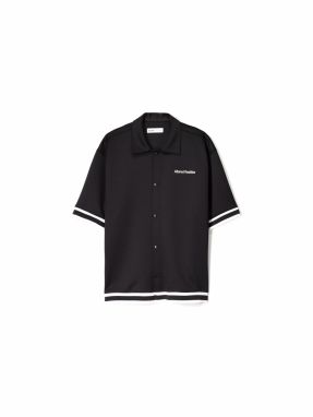 Bershka Košeľa  čierna / biela