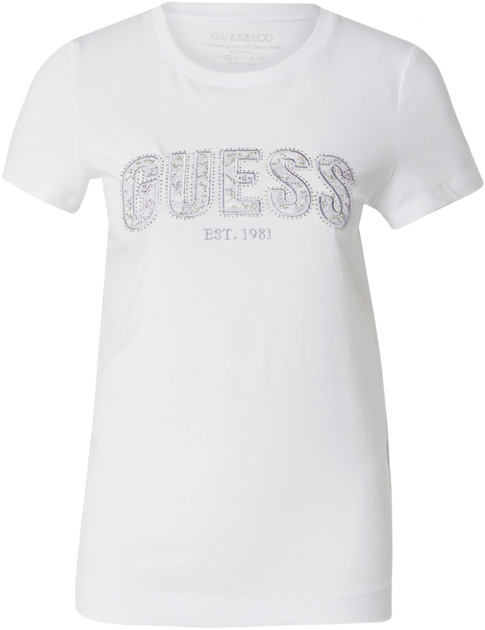 GUESS Tričko  svetlosivá / biela