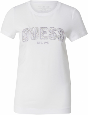 GUESS Tričko  svetlosivá / biela