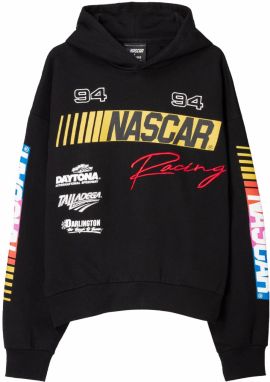 Bershka Mikina 'NASCAR'  žltá / červená / čierna / biela