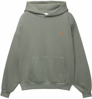 Pull&Bear Mikina 'PACIFIC'  kaki / oranžová / biela