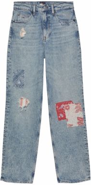 Tommy Jeans Džínsy 'LAYLA'  námornícka modrá / modrá denim / rubínová / šedobiela