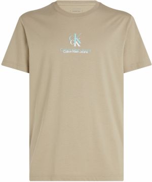 Calvin Klein Jeans Tričko  svetlomodrá / sivobéžová / biela