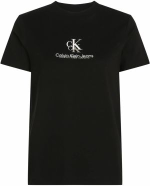 Calvin Klein Jeans Tričko 'SHADOW'  svetlobéžová / čierna / biela