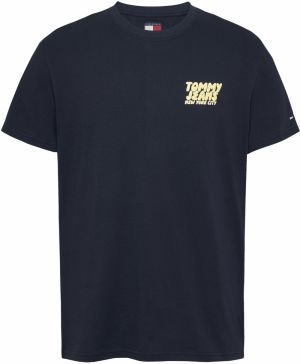 Tommy Jeans Tričko  námornícka modrá / svetložltá