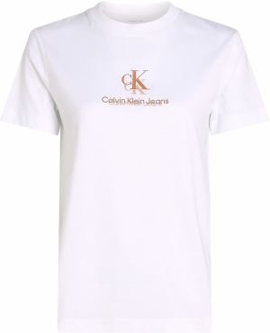 Calvin Klein Jeans Tričko 'SHADOW'  homárová / biela
