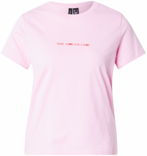 VERO MODA Tričko  ružová / tmavočervená / biela