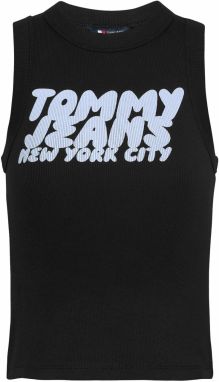 Tommy Jeans Top  modrosivá / čierna