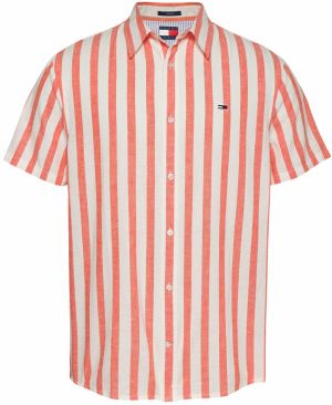 Tommy Jeans Košeľa  oranžová / šedobiela