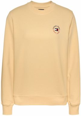 Tommy Jeans Mikina 'ESSENTIAL'  námornícka modrá / pastelovo žltá / červená / biela