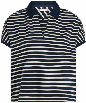 Tommy Hilfiger Curve Tričko  námornícka modrá / biela