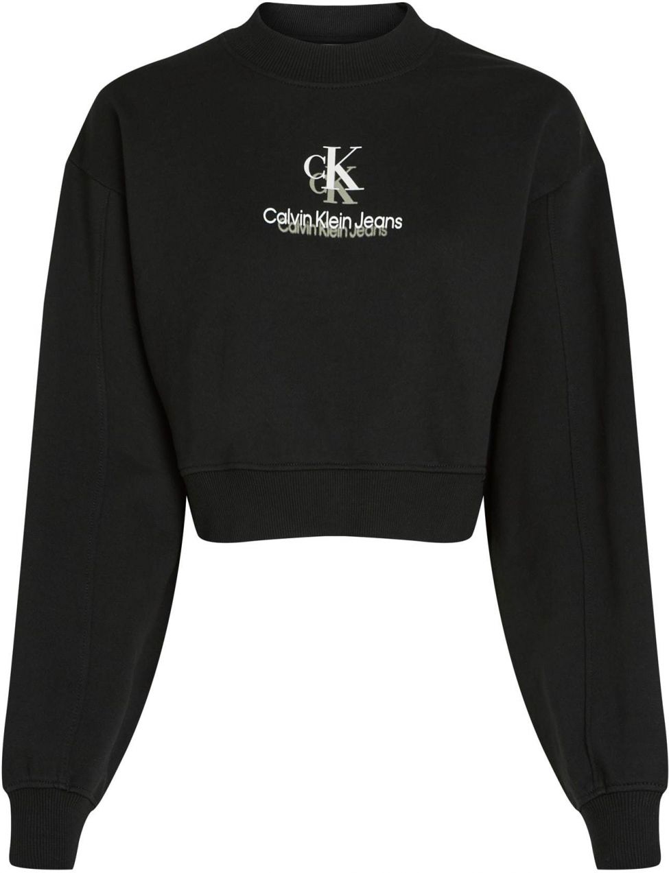 Calvin Klein Jeans Mikina  čierna / biela