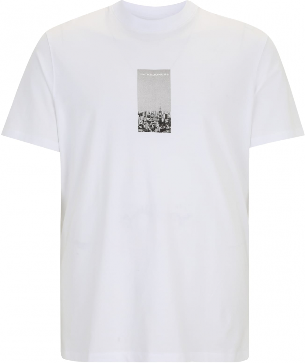 Jack & Jones Plus Tričko 'JCOPACER'  sivá / biela