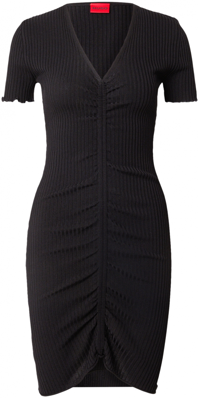 HUGO Pletené šaty 'Slisery'  čierna