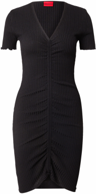 HUGO Pletené šaty 'Slisery'  čierna
