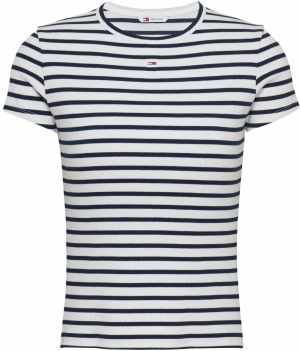 Tommy Jeans Tričko 'Essential'  modrá / biela