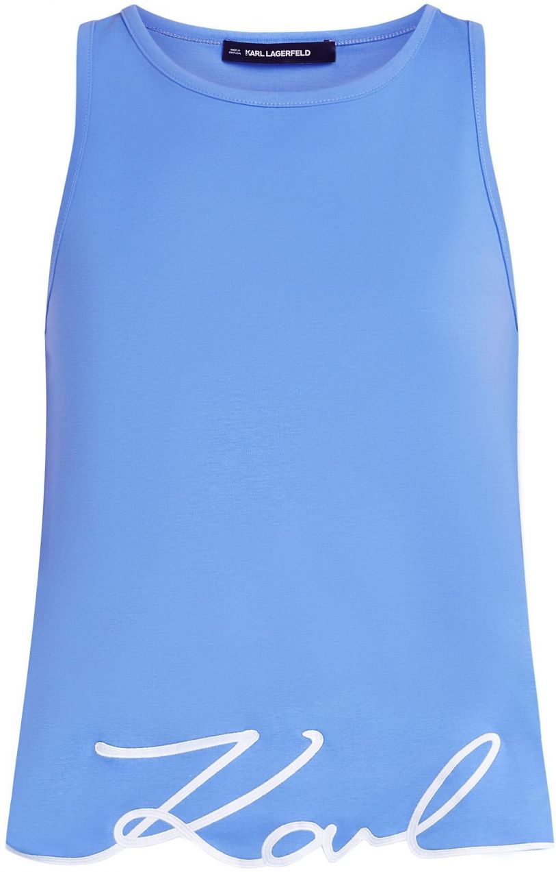 Karl Lagerfeld Top  svetlomodrá / biela