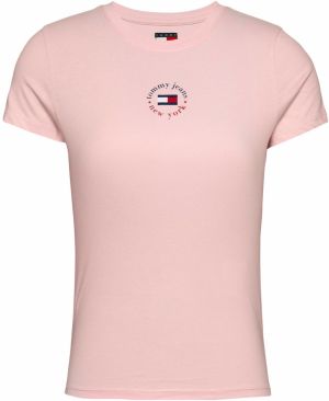 Tommy Jeans Tričko 'ESSENTIAL'  námornícka modrá / rosé / červená