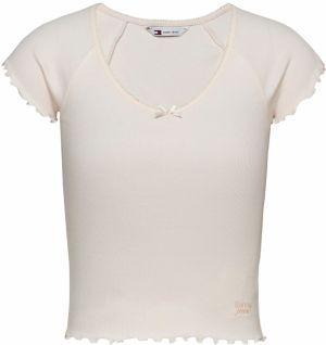 Tommy Jeans Tričko  šedobiela