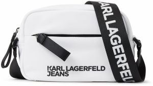 KARL LAGERFELD JEANS Taška cez rameno ' UMHÄNGETASCHE AUS NYLON '  biela