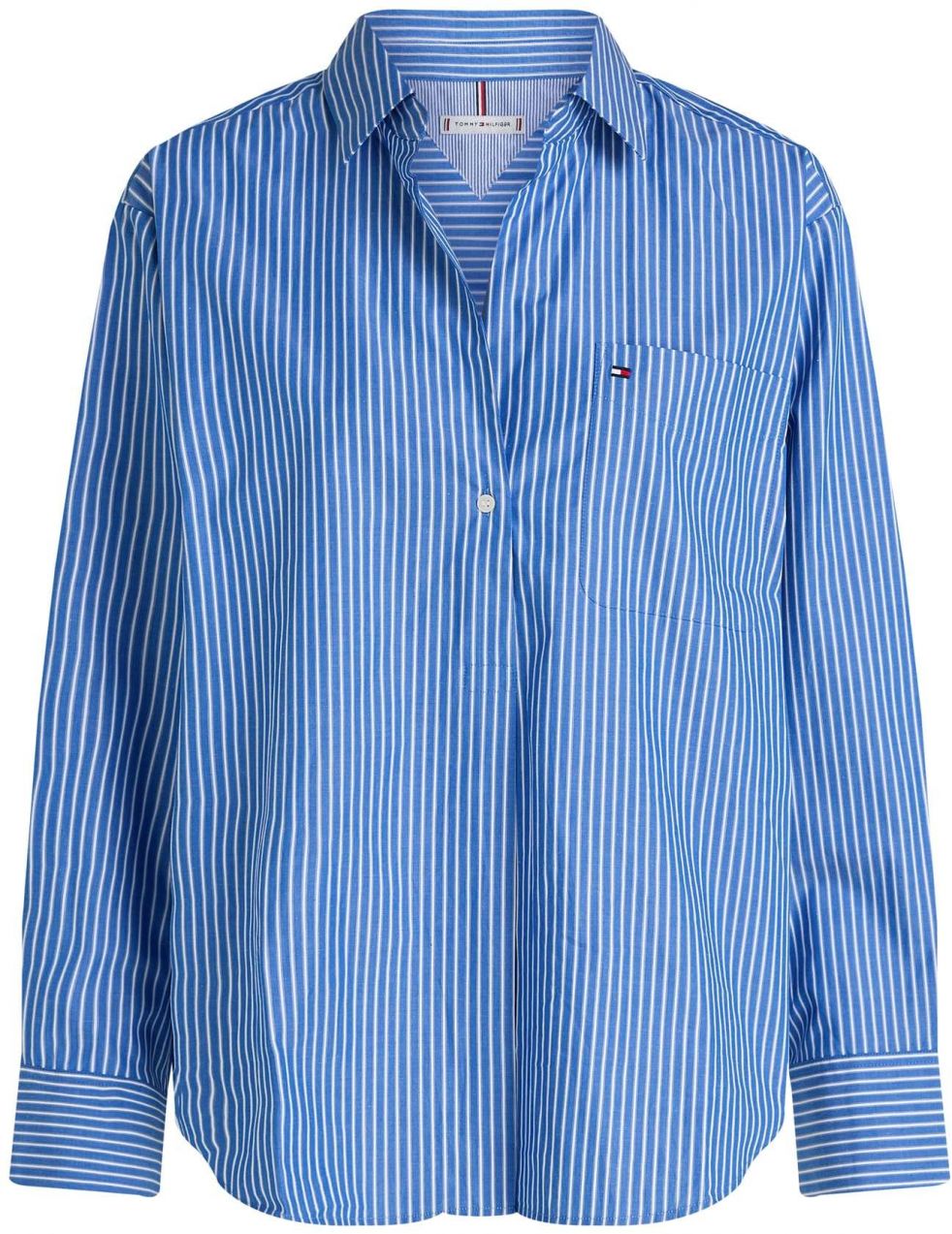TOMMY HILFIGER Blúzka 'ESS'  azúrová / biela