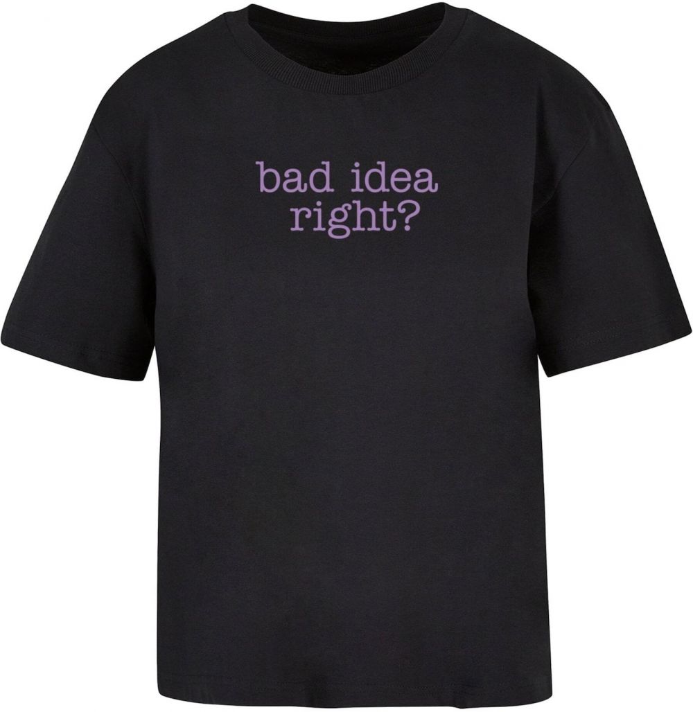 Miss Tee Tričko 'Bad Idea'  fialová / čierna