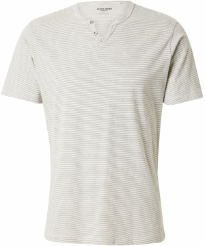 JACK & JONES Tričko  tmavosivá / biela
