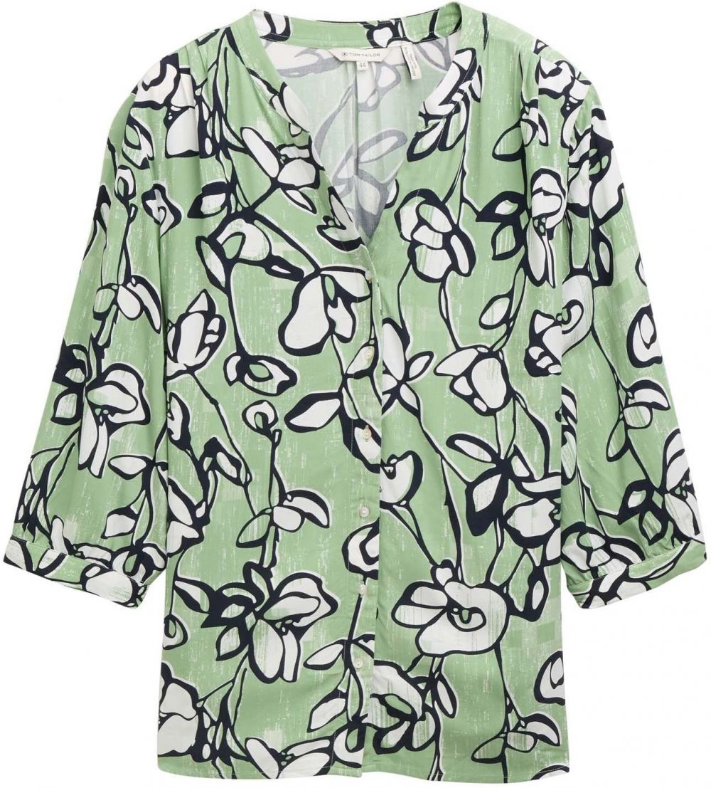 Tom Tailor Women + Blúzka  pastelovo zelená / čierna / biela