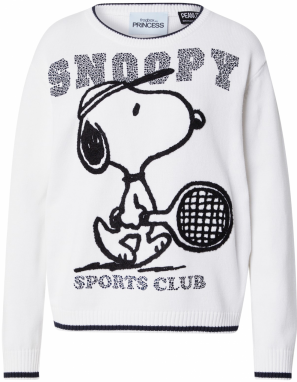 Frogbox Sveter 'Snoopy Tennis'  čierna / biela