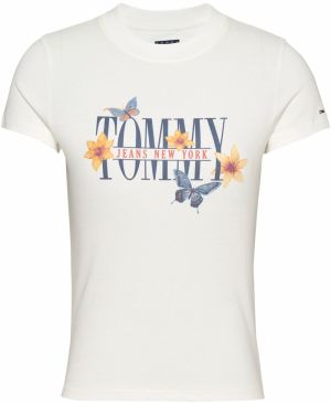 Tommy Jeans Tričko  zafírová / tmavožltá / mandarínková / biela