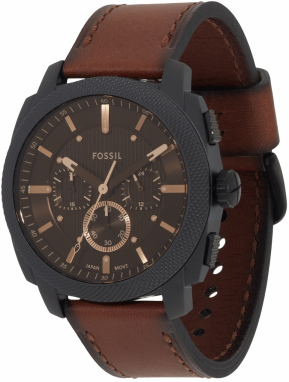 FOSSIL Analógové hodinky 'MACHINE'  gaštanová / čierna