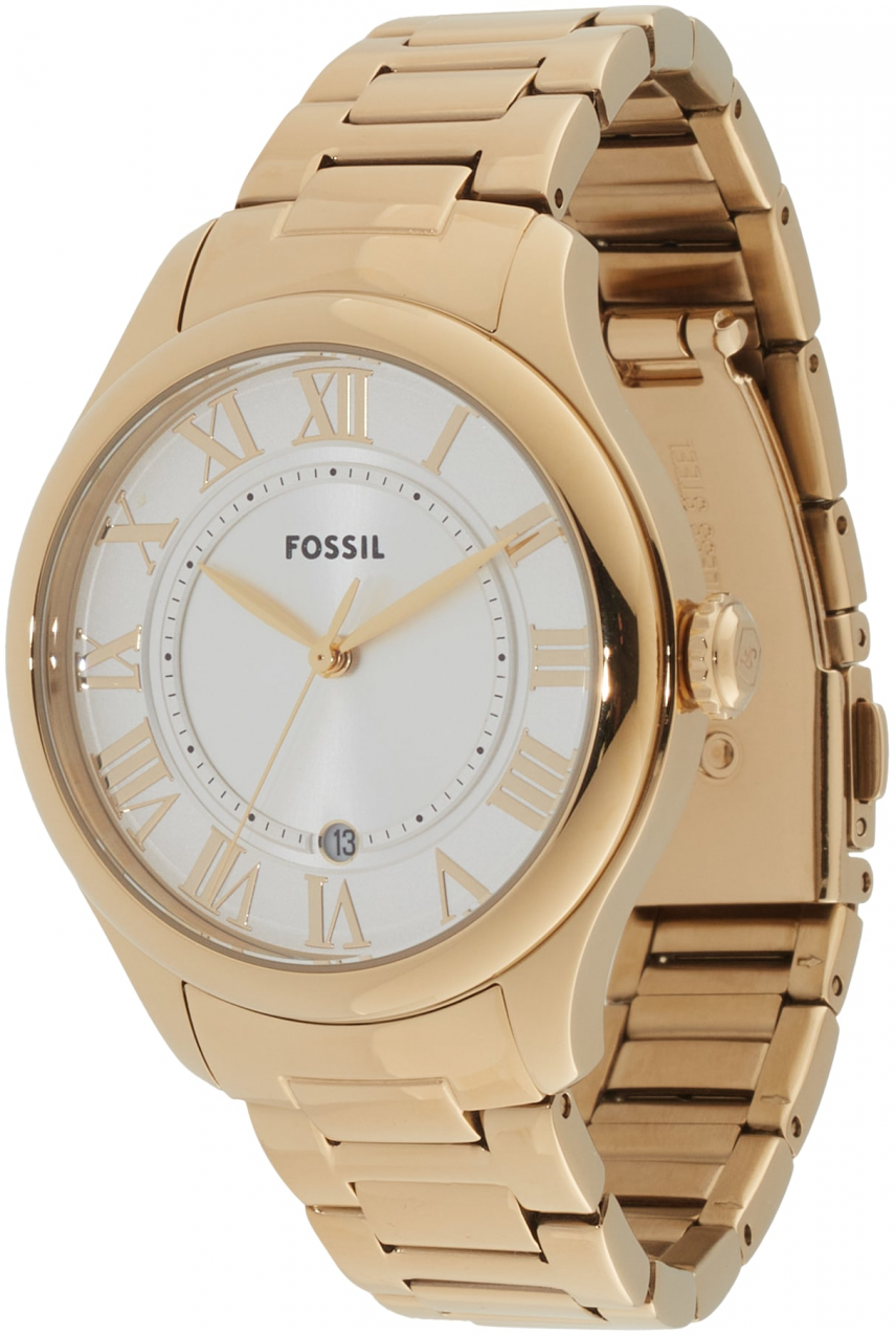 FOSSIL Analógové hodinky 'Gilmore'  zlatá / perlovo biela