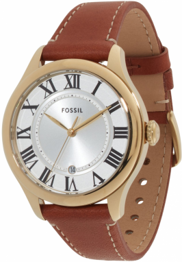 FOSSIL Analógové hodinky 'Gilmore'  hnedá / zlatá