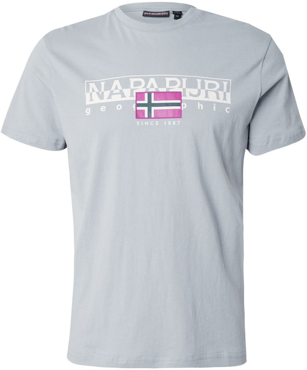 NAPAPIJRI Tričko 'S-AYLMER'  námornícka modrá / svetlomodrá / červená / biela