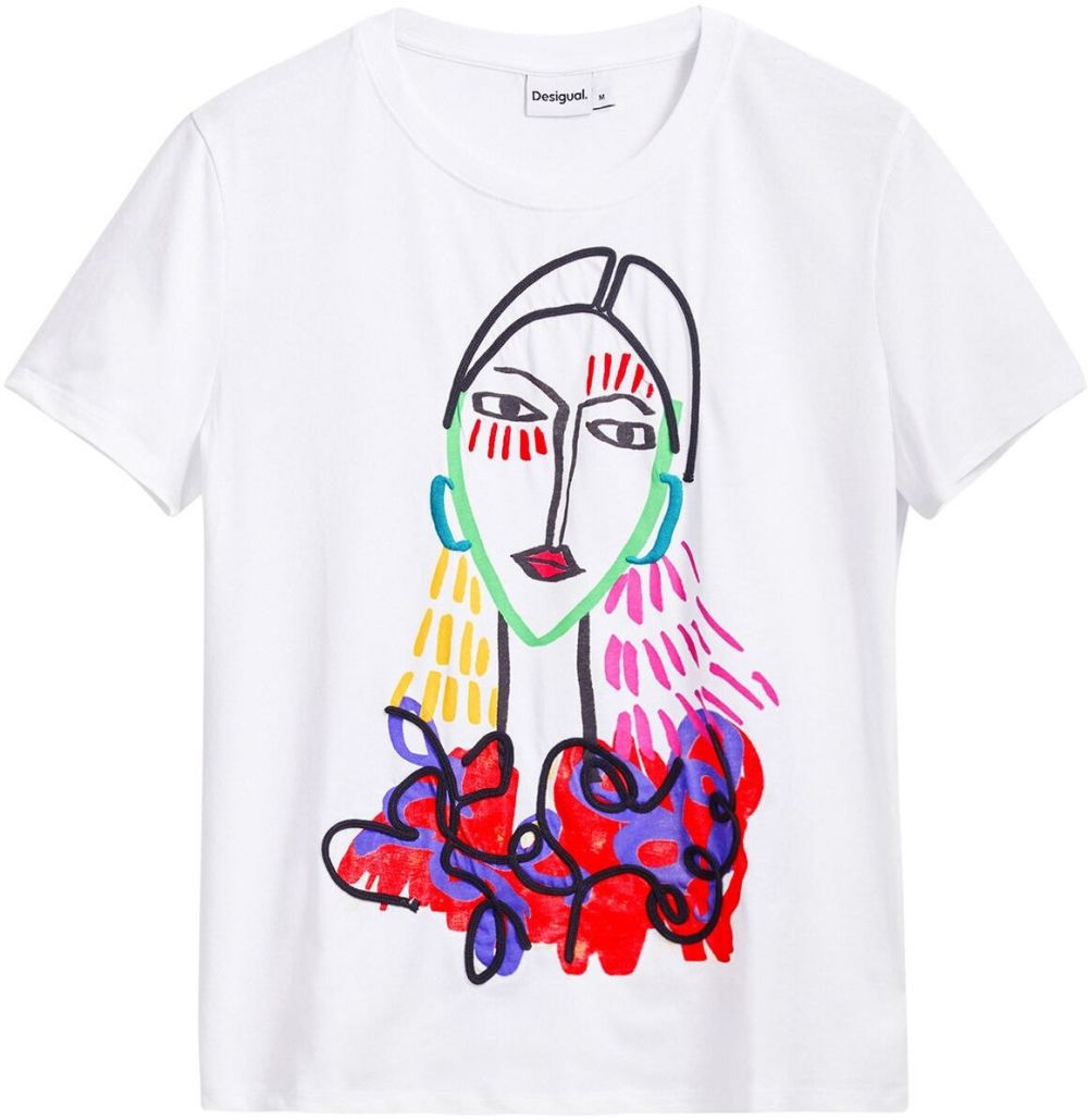 Desigual Tričko 'Arty '  zmiešané farby / biela