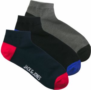 JACK & JONES Ponožky 'JACJOSEPH'  tmavomodrá / sivá melírovaná / jasne červená / čierna