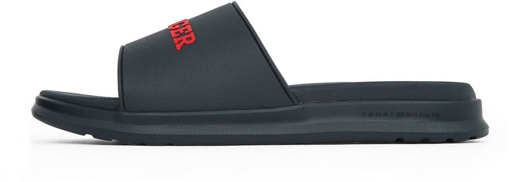 TOMMY HILFIGER Šľapky  tmavomodrá / červená