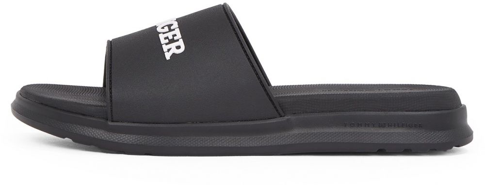 TOMMY HILFIGER Šľapky  čierna / biela