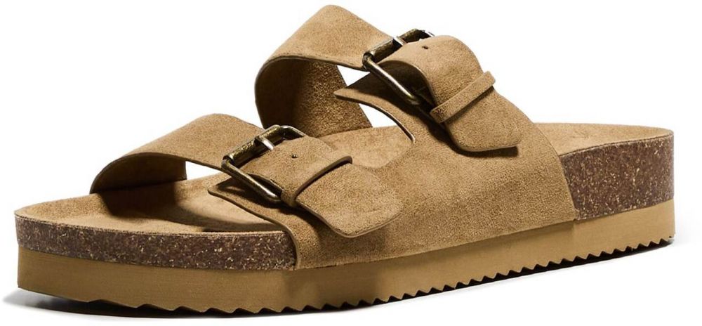 Bershka Šľapky  farba ťavej srsti