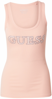 GUESS Top  broskyňová / strieborná / biela