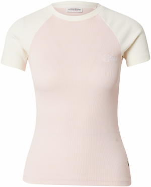 GUESS JEANS Tričko  rosé / biela