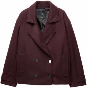Pull&Bear Prechodný kabát  vínovo červená