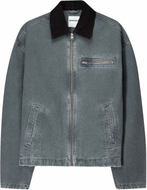 Bershka Prechodná bunda  čierna / čierny denim