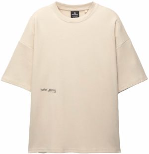 Pull&Bear Tričko  béžová / čierna