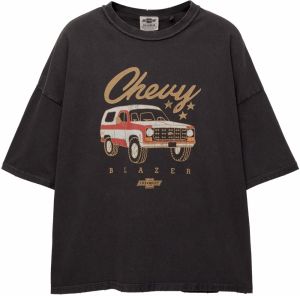 Pull&Bear Tričko  svetlohnedá / antracitová / červená / šedobiela