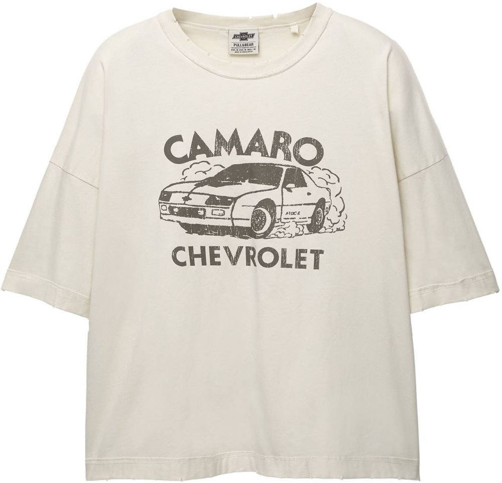 Pull&Bear Tričko  nebielená / antracitová